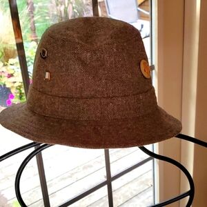 Jonathon Richards Vintage Donegal Tweed 100% Wool Fedora Sz. L‎ Hat Ireland